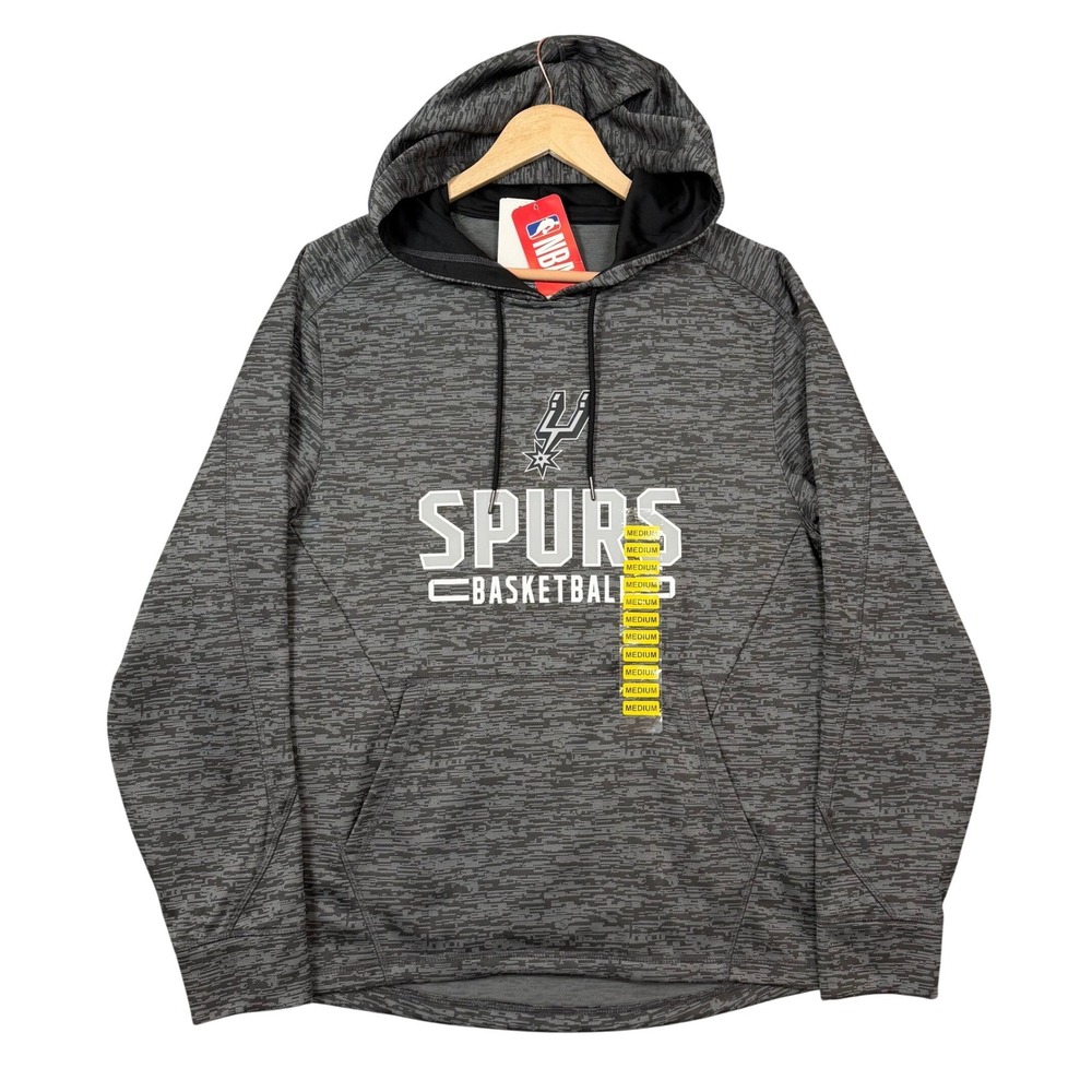NBA San Antonio Spurs Basketball Performance Hoodie Men's Medium Gray Camo NWT